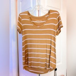 AÉROPOSTALE Top - Yellow/Gold, Pink, White Stripes